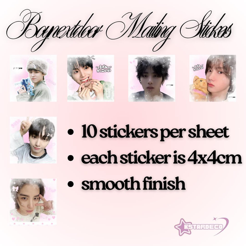 Boynextdoor Mailing Stickers: (4cm x 4cm, 10/Sheet)