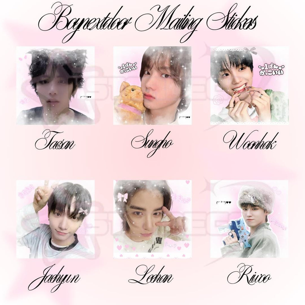 Boynextdoor Mailing Stickers: (4cm x 4cm, 10/Sheet)